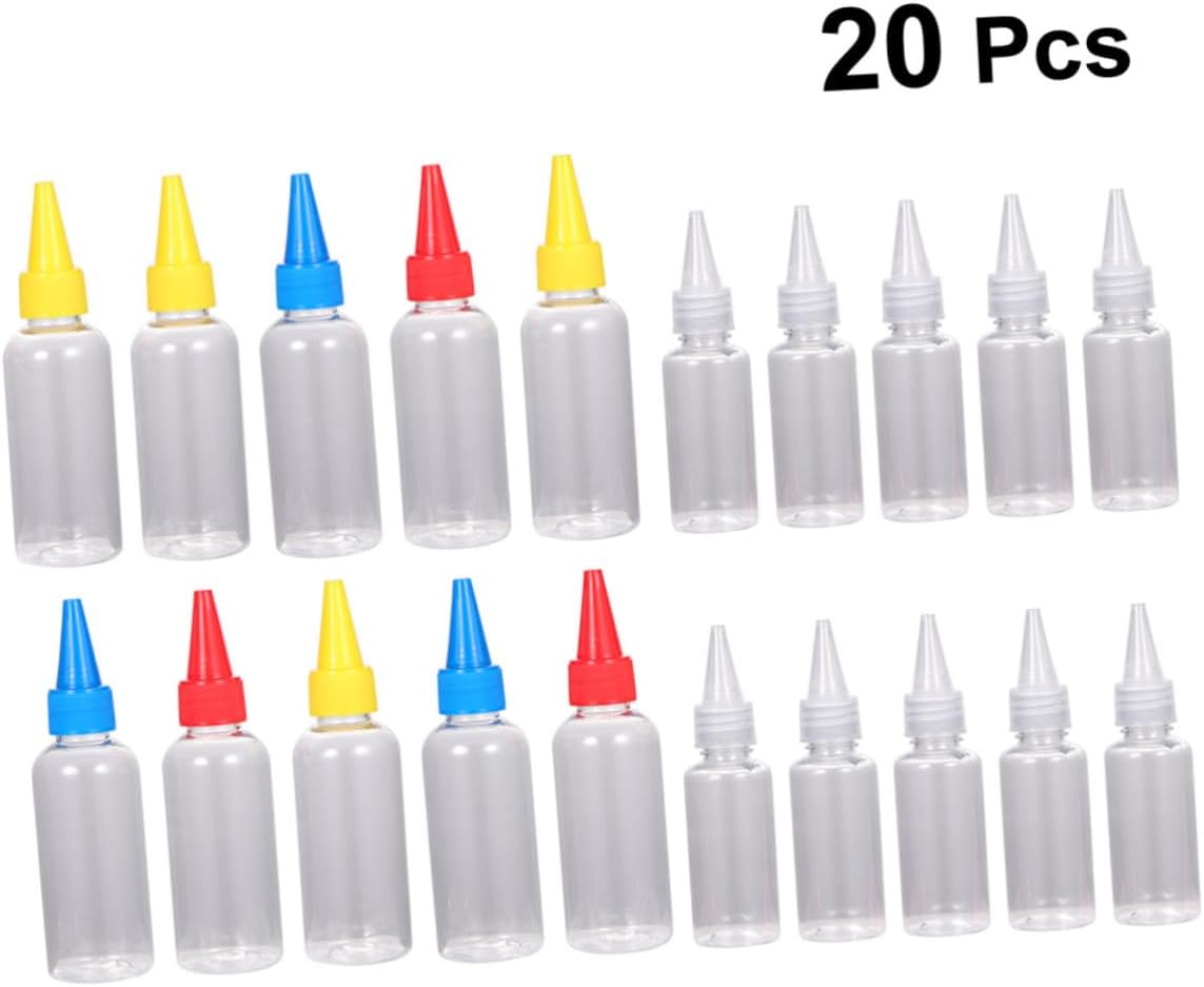 PRETYZOOM 20 Pack Squeeze Bottles with Lids