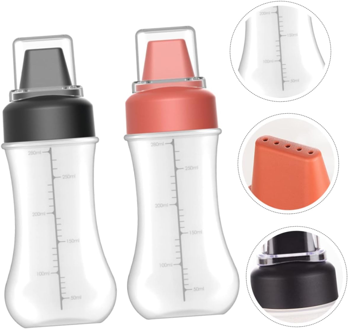PRETYZOOM 2pcs Condiment Squeeze Bottles Set for Ketchup Salad Dressing Mustard