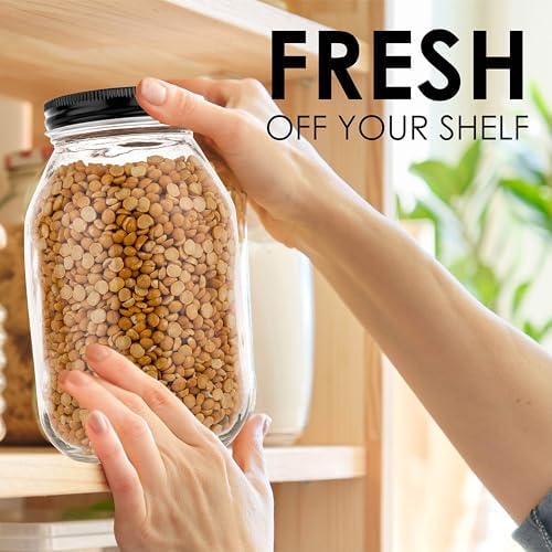 Kitchentoolz Mason Jar Lids Set of 24 Black