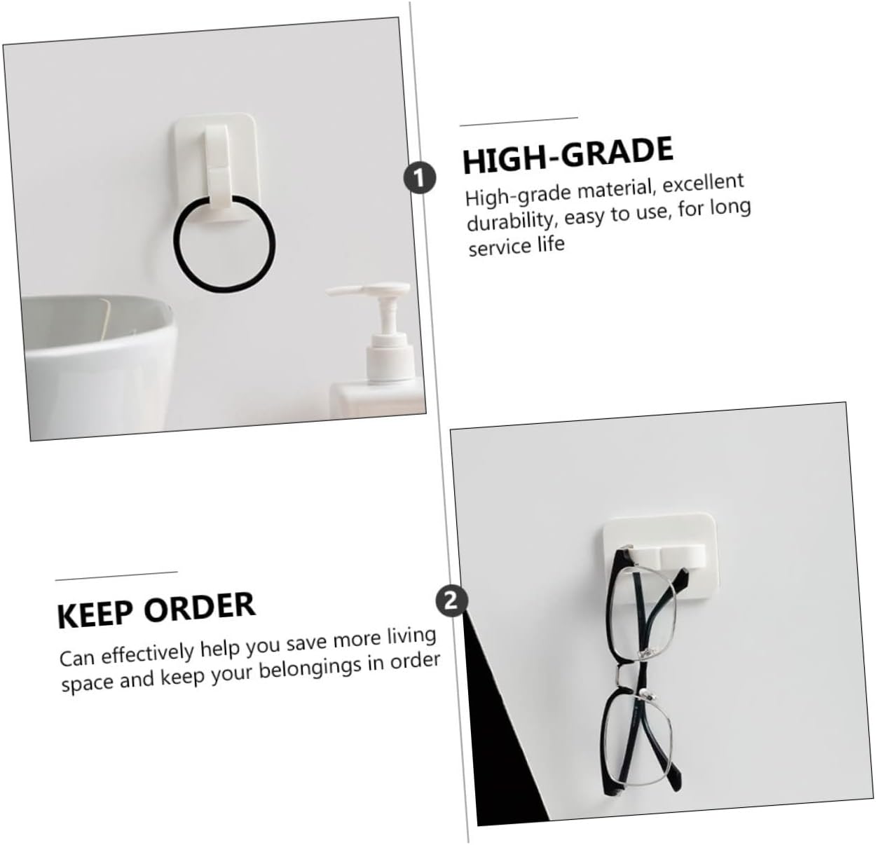 Garneck 4pcs Multi-Functional Hooks for Home Kitchen