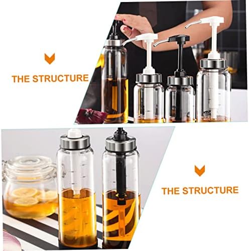 GRADENEVE 500ml Black Glass Honey Pot with Metal Pump