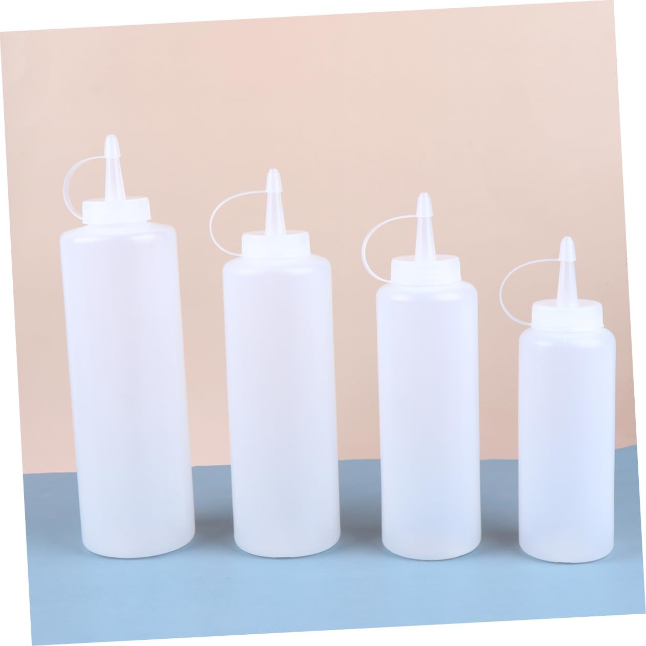 4pcs Salad Dressing Squeeze Bottles with Lids for Easy Kitchen Use