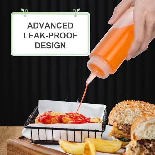 20 Pcs 8 Oz Squeeze Bottles with Red Tip Leakproof