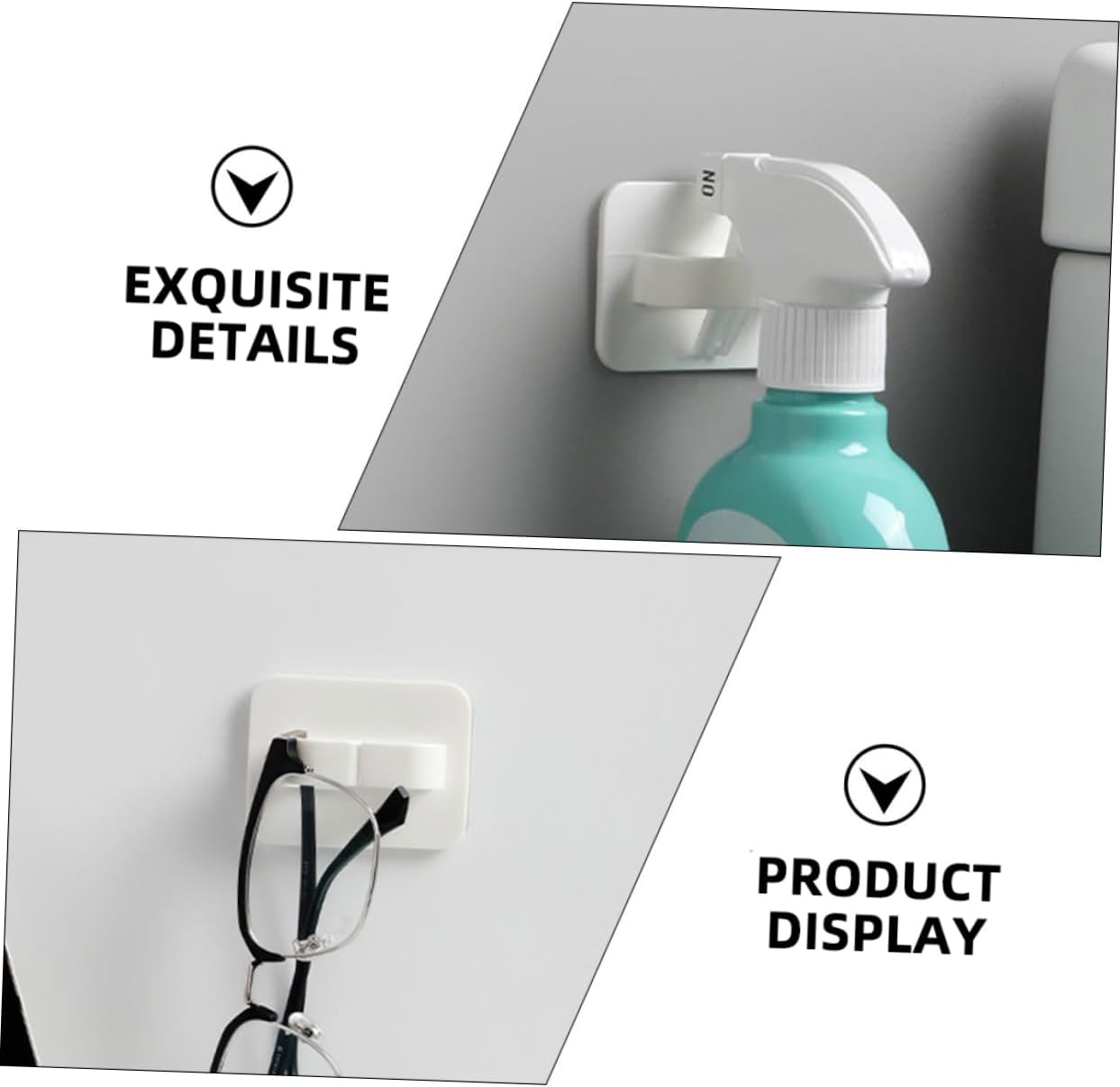 Healifty 4Pcs Wall Mount Spray Bottle Hooks for Organization