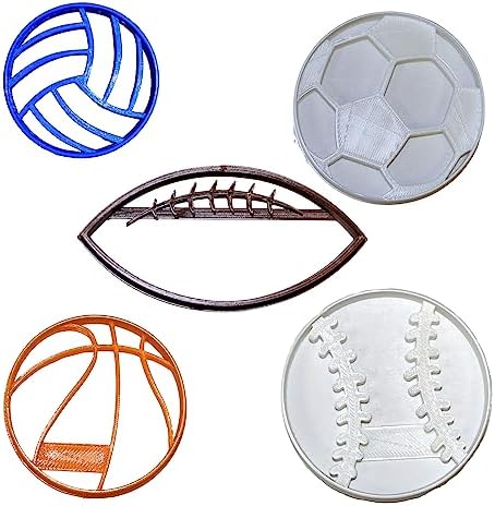 Cookie Cutters Set of 5 - Volleyball Soccer Football Basketball Baseball