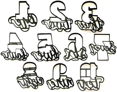Numbers With Words Cookie Cutters Set of 10 Made in USA