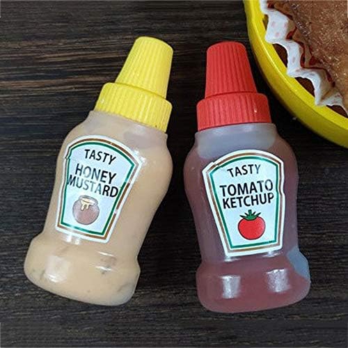 MAOXI 2Pcs 25ML Mini Ketchup Bottles Leakproof Squeeze