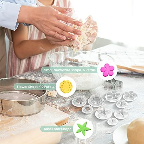 NUOMI Cookie Mold Presses Mooncake Mold Fondant Stamps Set of 33