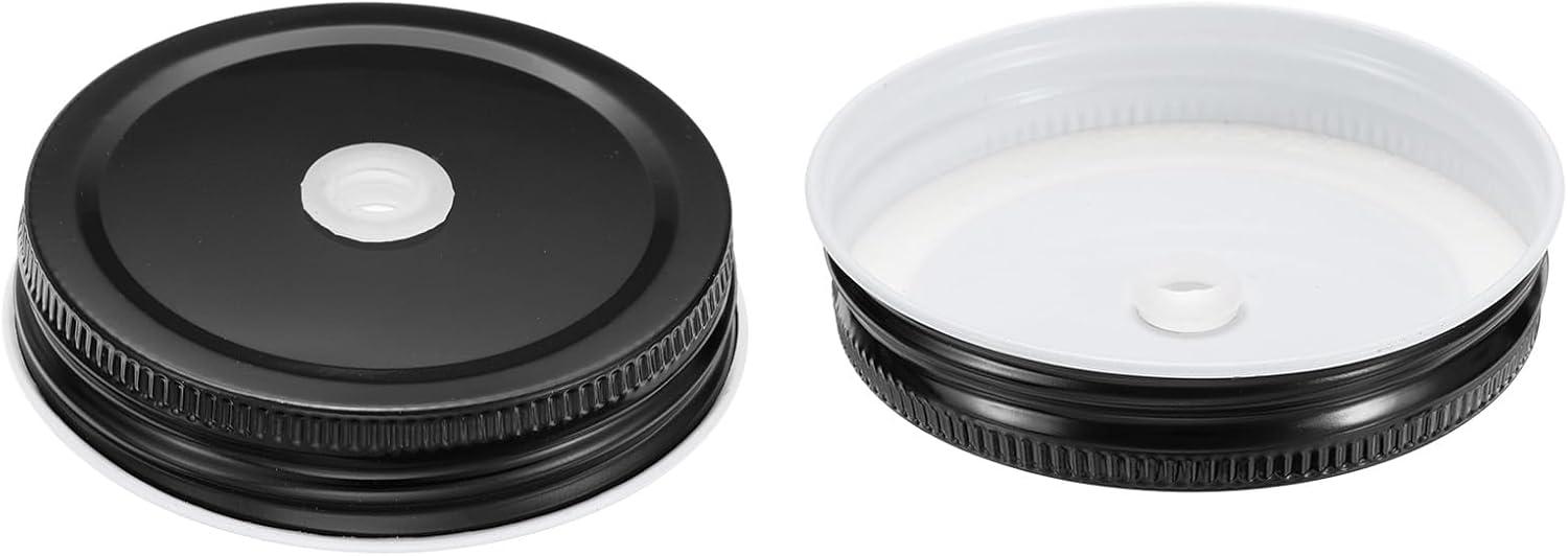 Uxcell 13pcs Stainless Steel Mason Jar Lids with Straw Hole 1