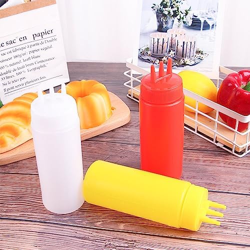 Vctitil 3 Pcs Condiment Squeeze Bottles with Leak Proof Design