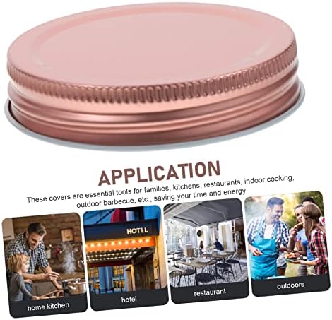 Garneck 12pcs Wide Mouth Mason Jar Lids in Rose Gold
