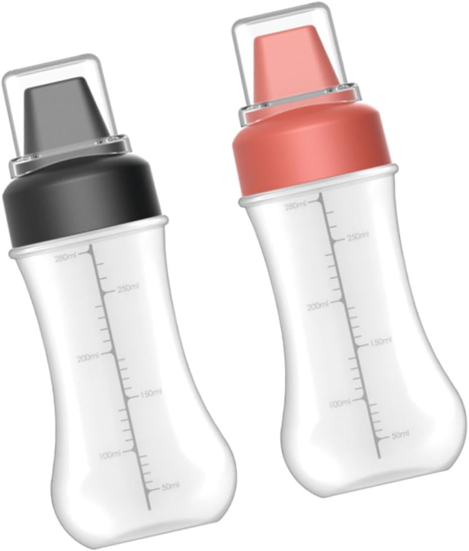 BIUDECO Ketchup Squeeze Bottles 2Pcs Portable Condiment Storage with Scale