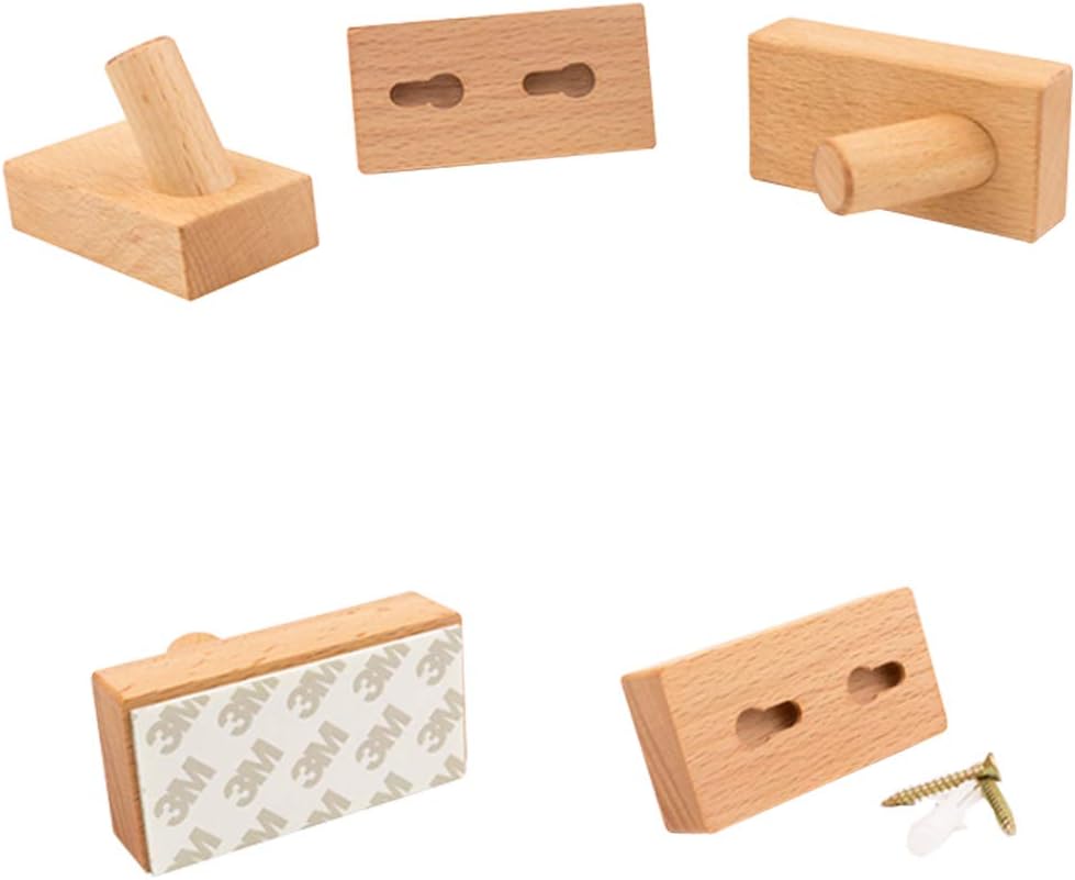 Gullor 2 PCS Beech Wooden Coat Hooks
