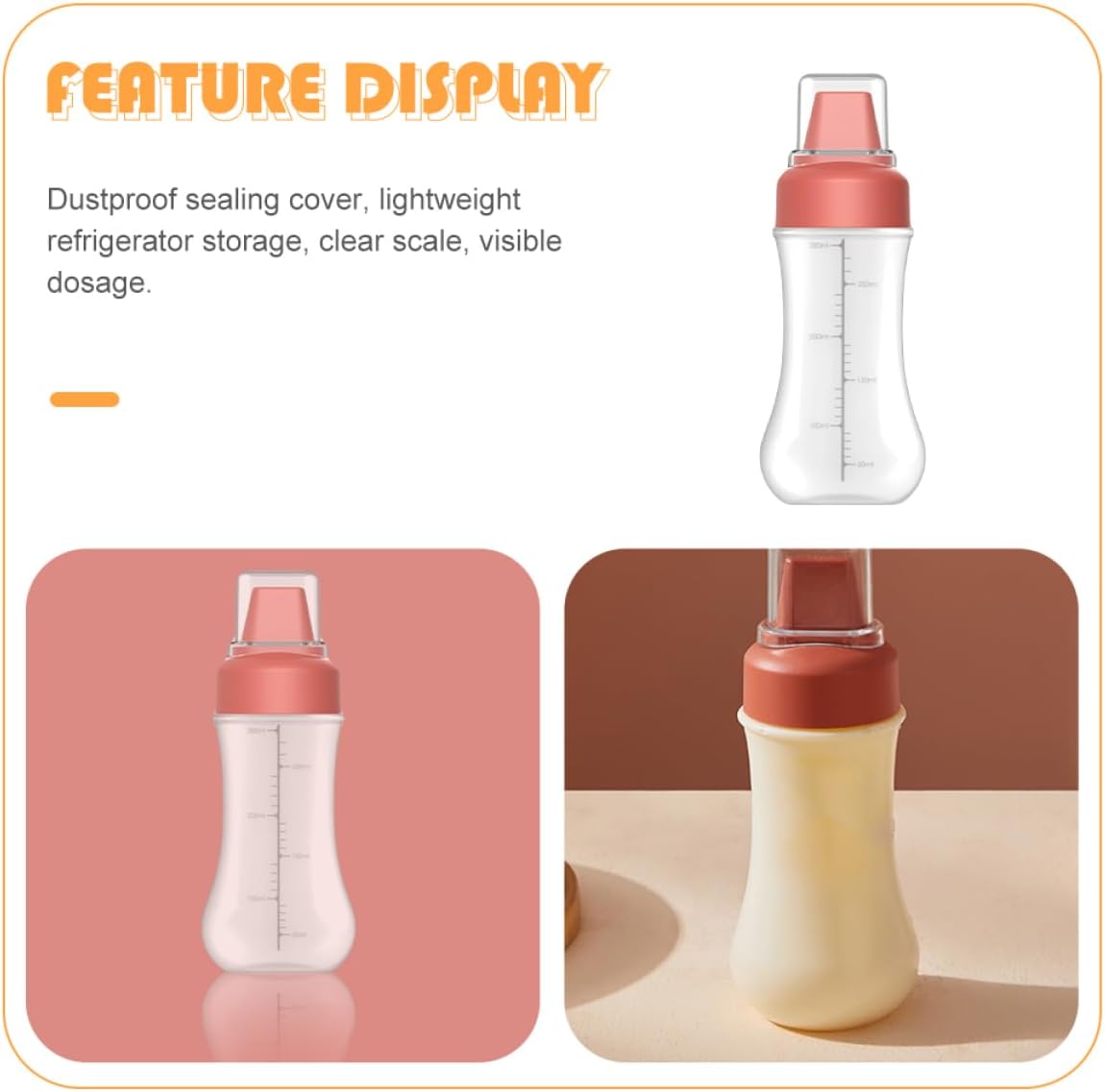 Unomor 5-Hole Squeeze Condiment Bottle with Red Cap 350ml
