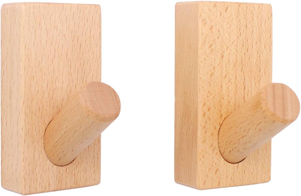 Gullor 2 PCS Beech Wooden Coat Hooks