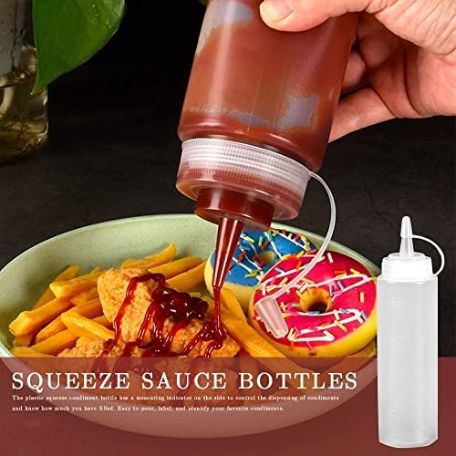 2 Pcs 8oz Plastic Squeeze Condiment Bottles