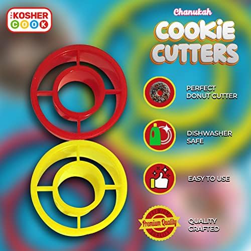 Hanukkah Cookie Cutters - 2 Piece Plastic Donut Cutter Set