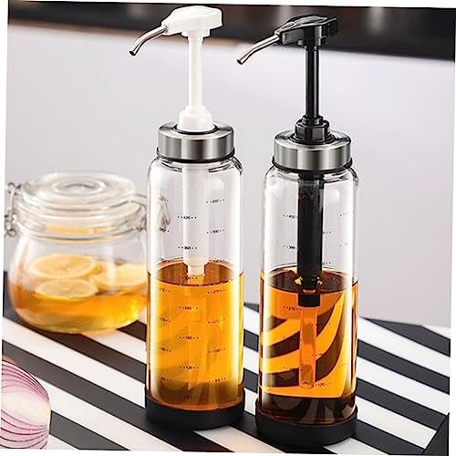 PRETYZOOM Reusable Honey Dispenser Pump Glass Bottle with Scales