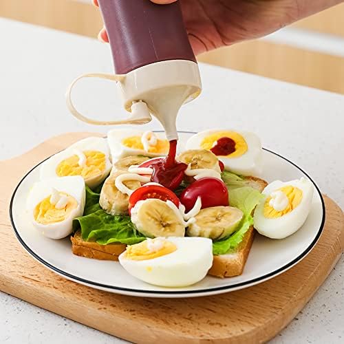Qiuhome 12 oz Clear Condiment Squeeze Bottles 6 Pack