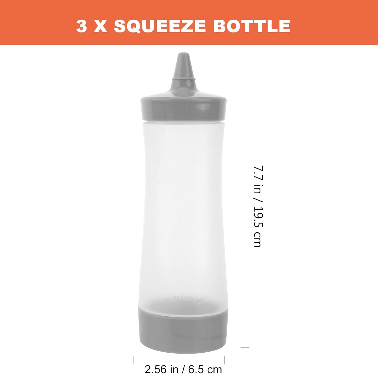 UPKOCH 3PCS Squeeze Condiment Bottles Grey 1