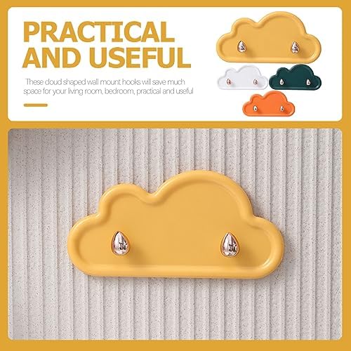 HOMSFOU Adhesive Cloud Key Hooks 4 Pack