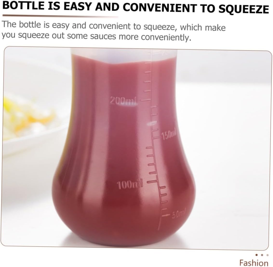 KICHOUSE 2pcs Condiment Squeeze Bottles with Measurement