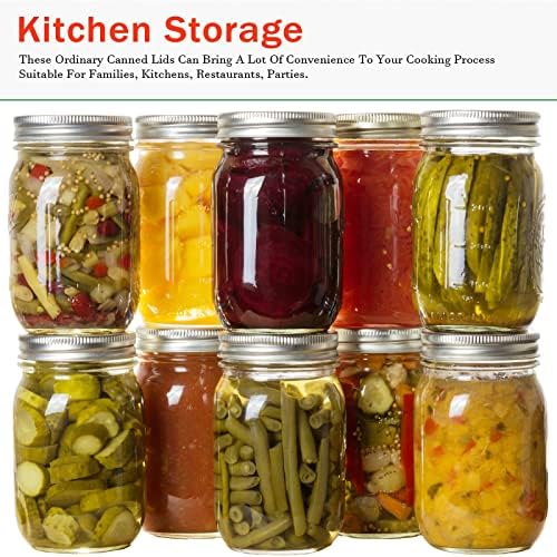 120 Pcs Wide Mouth Mason Jar Canning Lids Rings Set