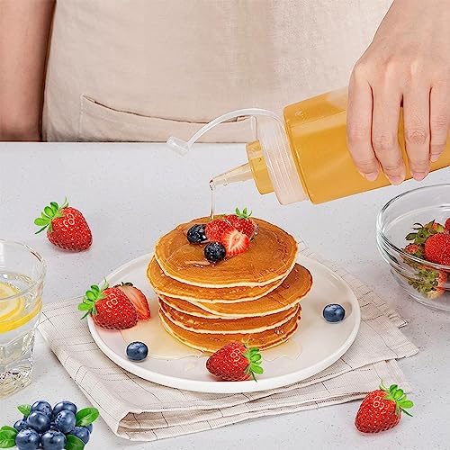 LANIAKEA 10PCS 24oz Condiment Squeeze Bottles with Twist Cap Lid Label