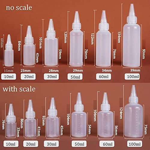 10PCS Durable Plastic Squeeze Bottles with Scale 20ml
