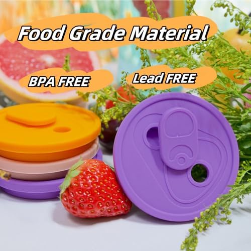 4 Pack Silicone Lids for 16OZ 20OZ 24OZ Glass Cups