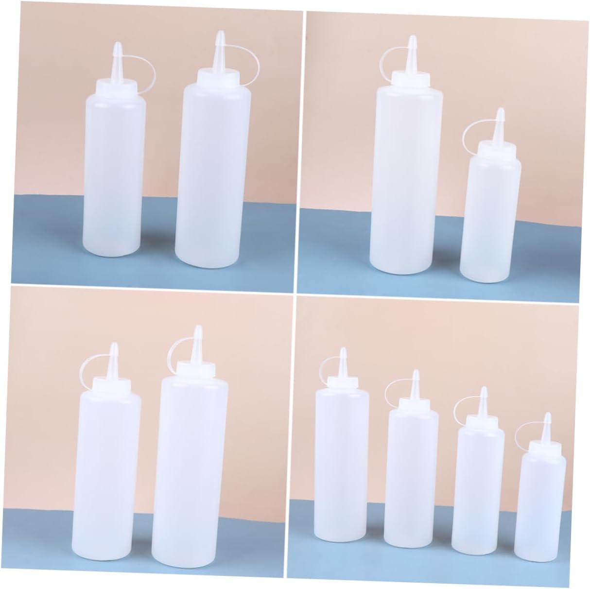 4pcs Salad Dressing Squeeze Bottles with Lids for Easy Kitchen Use