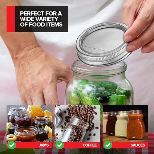 Stock Your Home 48 PC Canning Lids with Rings