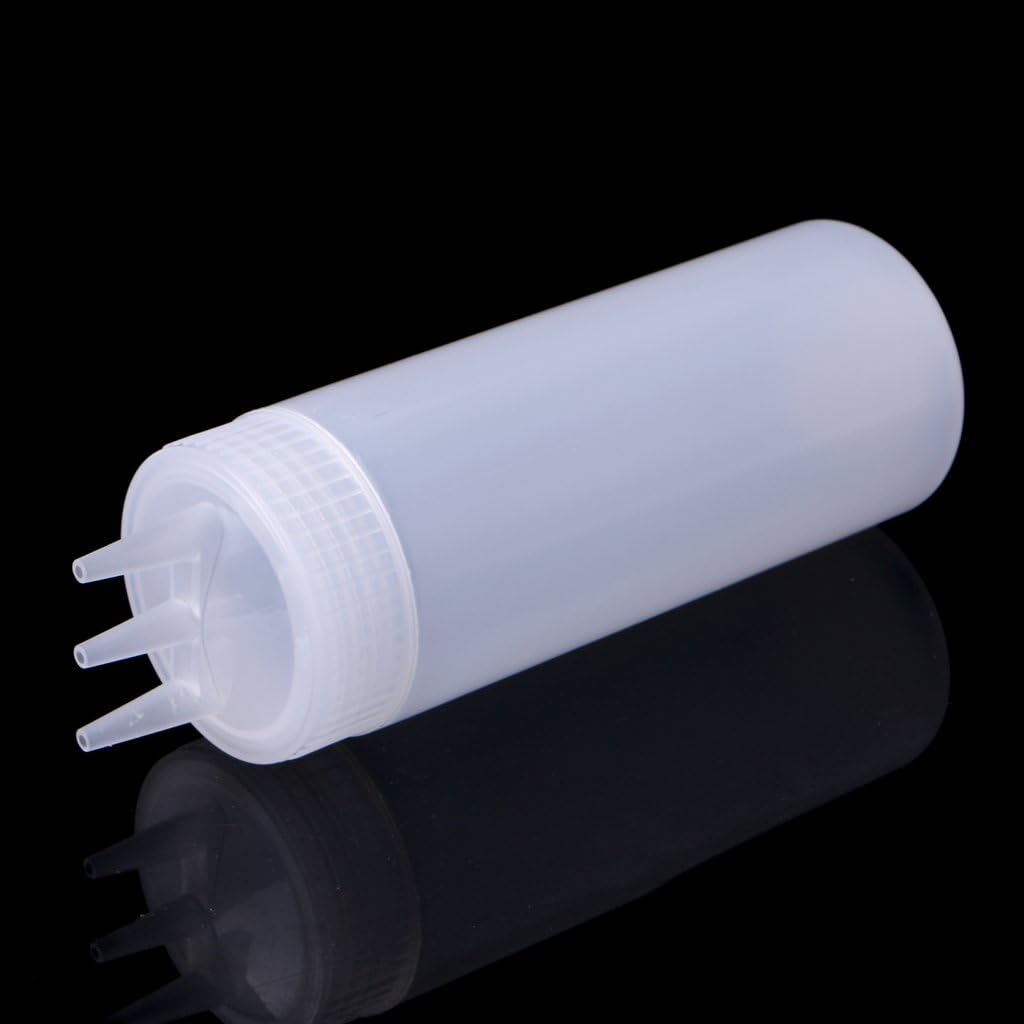 DRAGONRUN 3 Hole Squeeze Bottle Condiment Dispenser 12OZ White