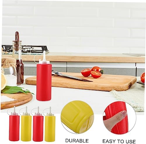 4 Pack Heavy Duty Condiment Squeeze Bottles Portable Spice Storage
