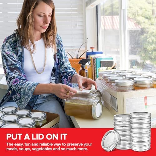 Stock Your Home 48 PC Canning Lids with Rings