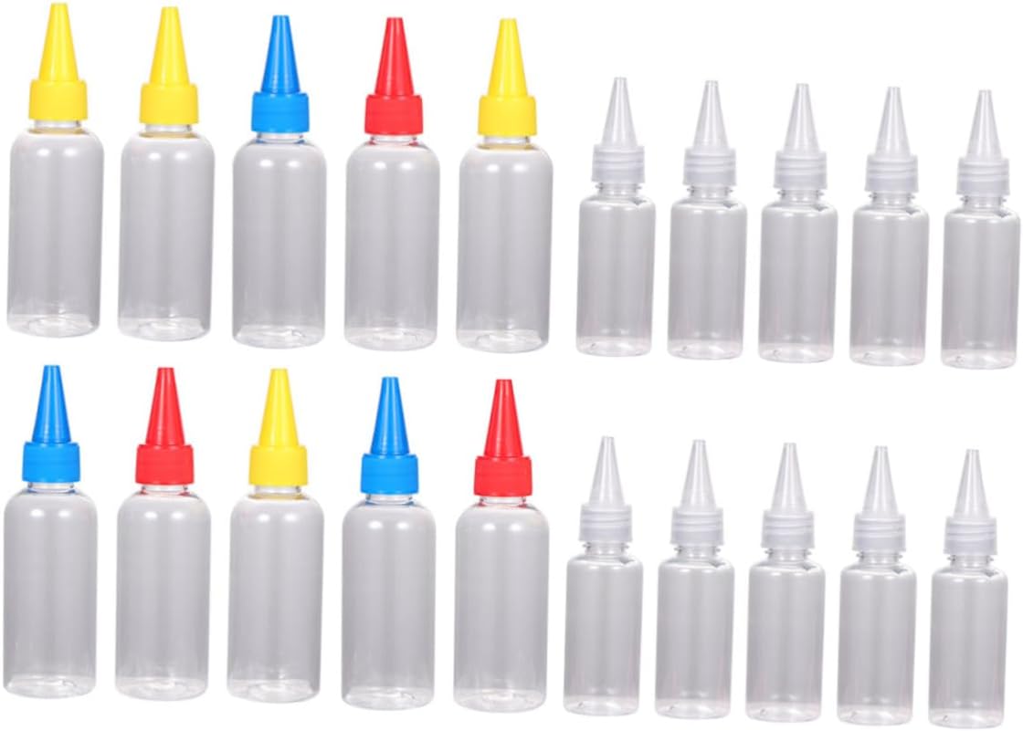 Cabilock 20 Pack Squeeze Bottles 30ml 60ml for Condiments and More