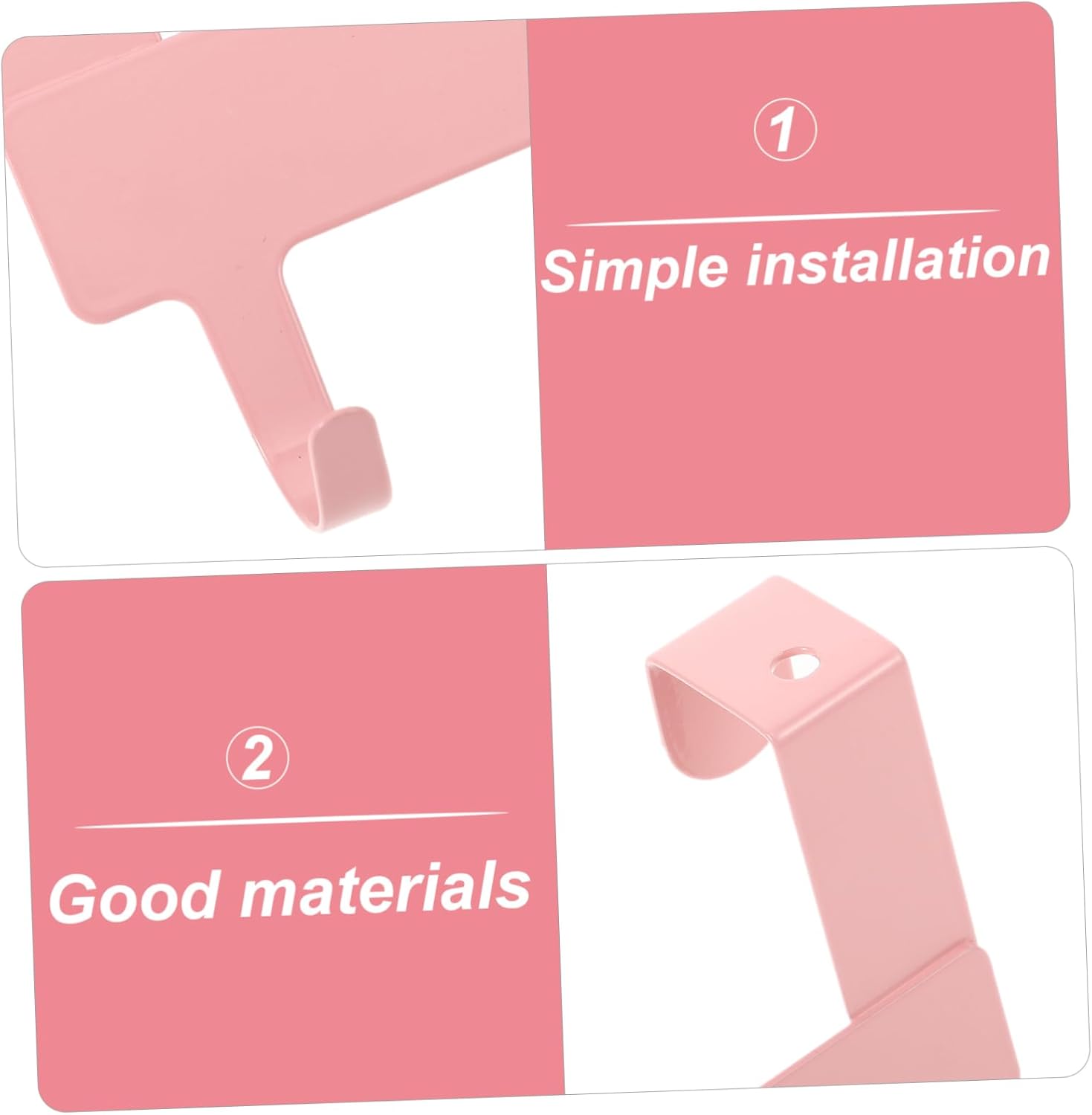 Pink Traceless Wall Hooks Towel Bar No Drill