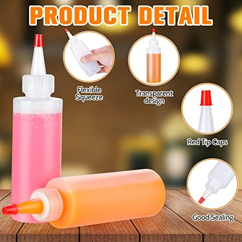 Nuenen 80 Piece 4 oz Squeeze Bottle Set with Red Cap