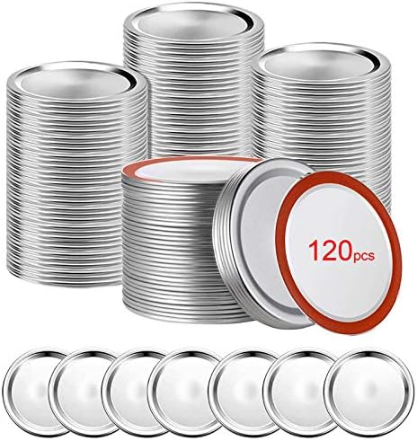 120PCS Canning Lids for Regular Mouth Mason Jars - Airtight Leak Proof