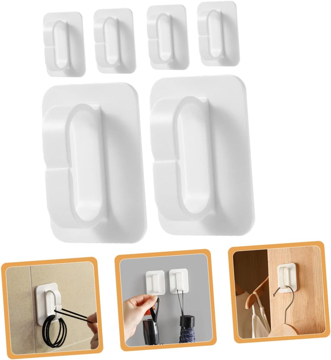 Cabilock 6Pcs Wall Adhesive Hooks Key Holder for Bathroom Kitchen 1