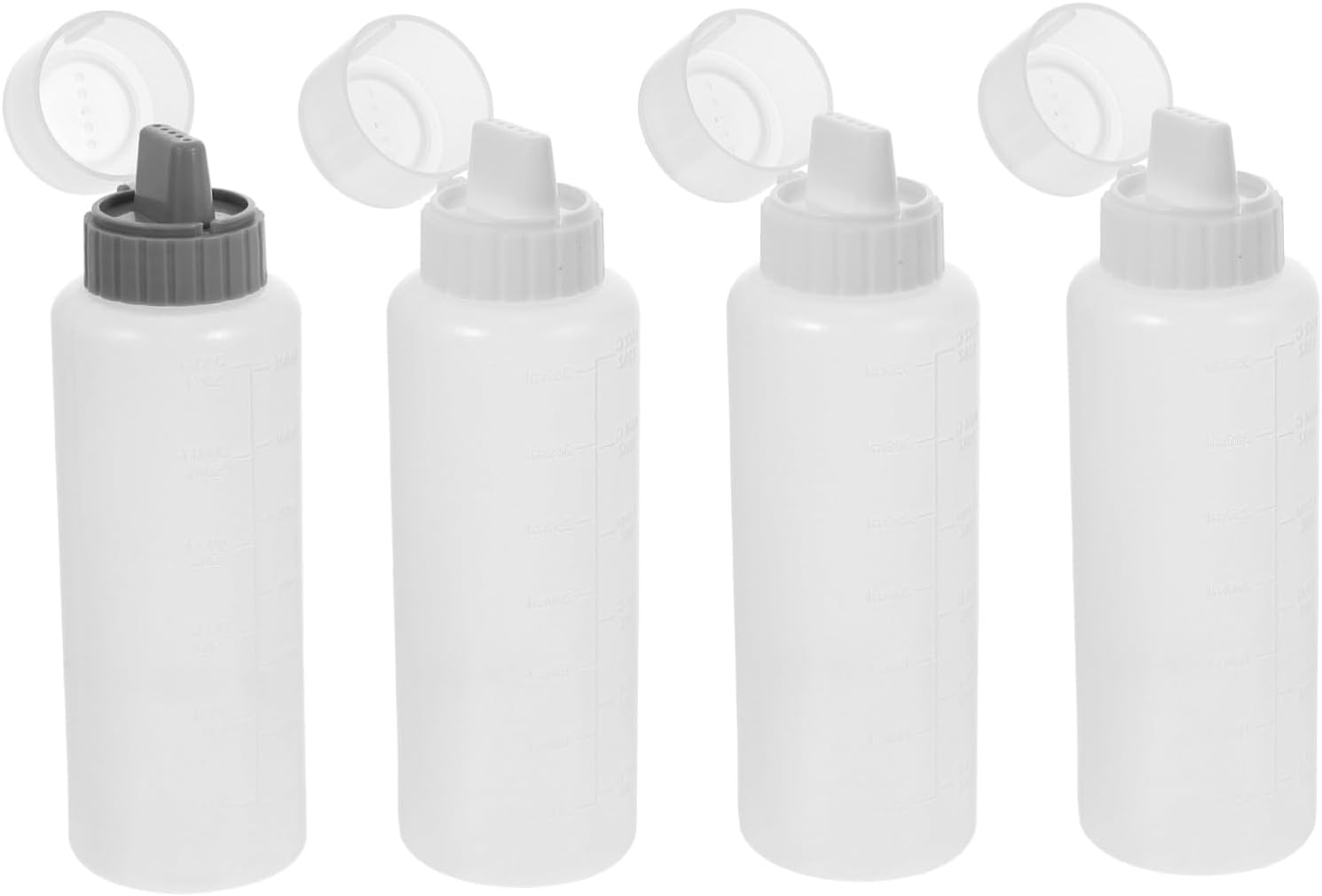 PRETYZOOM 4Pcs Condiment Squeeze Bottles with 5 Nozzle Holes