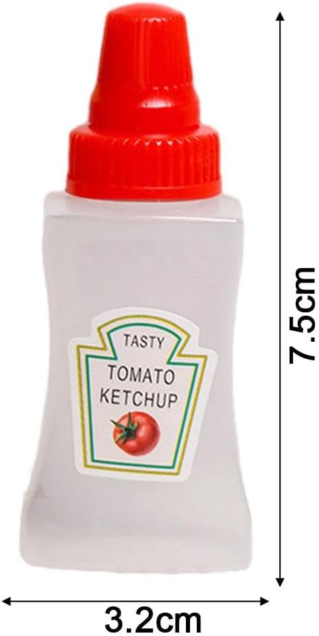 ZOHIKO Mini Ketchup Bottle 2 Count Portable Squeeze Bottles