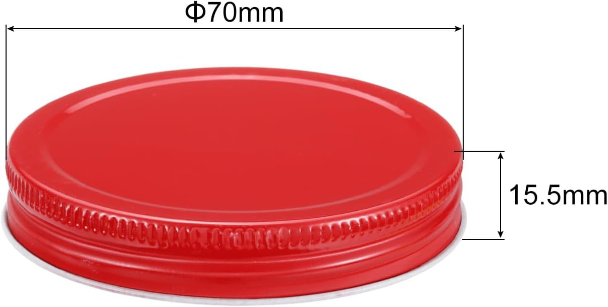Uxcell 42pcs Red Regular Mouth Mason Jar Lids 70mm Airtight Leakproof Canning Covers