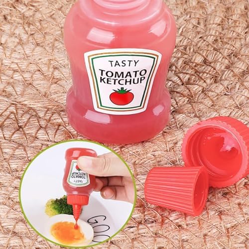 25ml Durable Mini Condiment Squeeze Bottles Leakproof Reusable for Kitchen and Travel