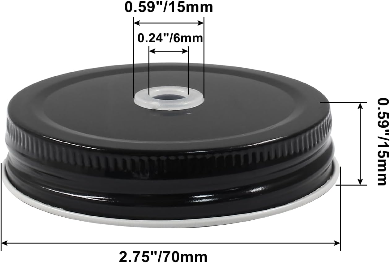 8 PCS 27 Premium Mason Jar Lids with Straw Hole 1