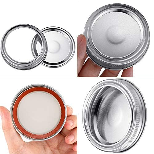 Patelai 100 Pcs 70mm Canning Jar Lids with Silicone Seals