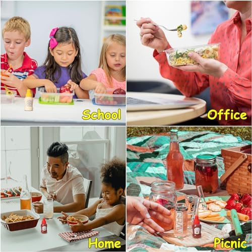 8Pcs Mini Ketchup Bottles 25ml Reusable Condiment Squeeze Bottles