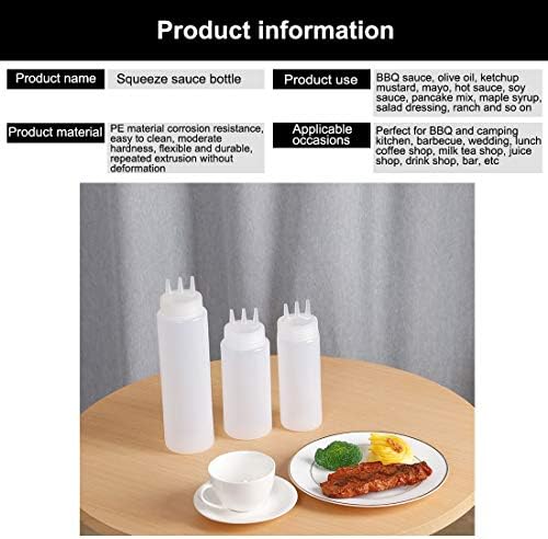Uxcell 23oz Plastic Squeeze Bottle with 3 Holes