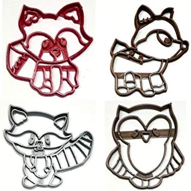 BABY WOODLAND ANIMALS COOKIE CUTTERS - Fox Deer Raccoon Owl Set of 4