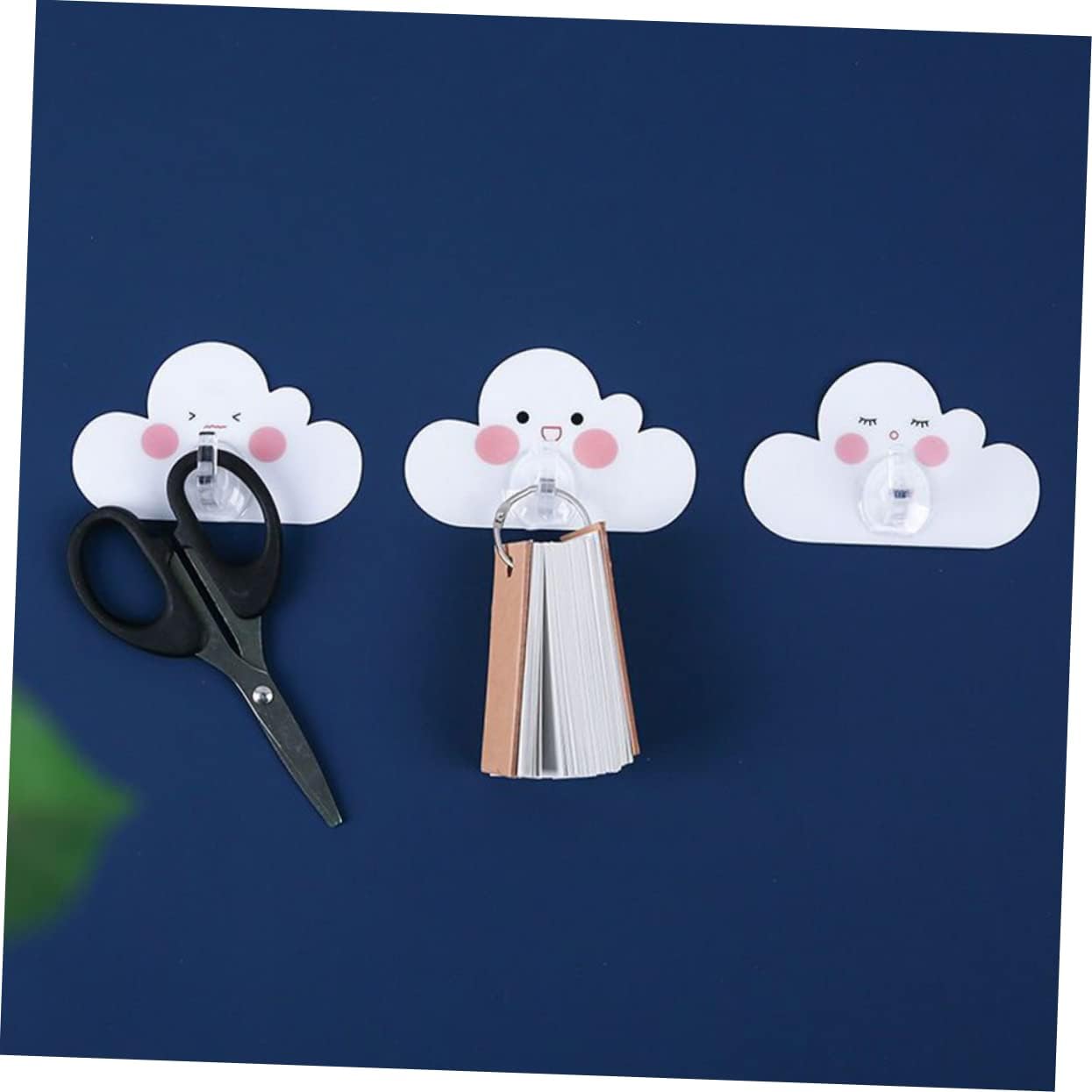 Vaguelly 12Pcs Cartoon Cloud Wall Hooks Adhesive Bathroom Hangers